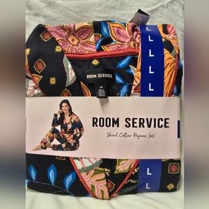 Room Service Shawl Collar Pajama Set size large